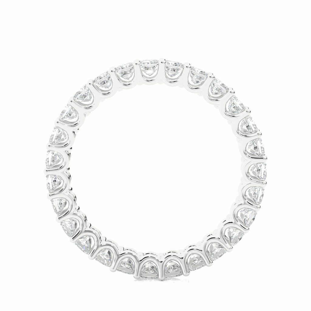 1.95 Ct Princess Cut Prong Setting Diamond Eternity Band In White Gold Eternity Wedding Rings