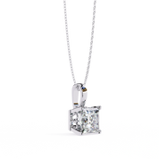 2.74 Ct Princess Cut Lab Diamond Pendant Bold White Gold Setting