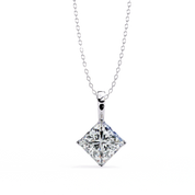 3 Ct Princess Cut Lab Diamond Solitaire Pendant Rose Gold Lab Diamond
