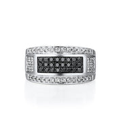2 Ct Round White And Black Diamond Ring For Men Black Diamond Wedding Rings