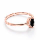 Unique 2 Carat Design Oval Cut Black Diamond Solitaire Engagement Ring