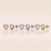 0.50 Ct to 5 Carat Heart Diamond Earrings in Multiple Settings Bezel Setting