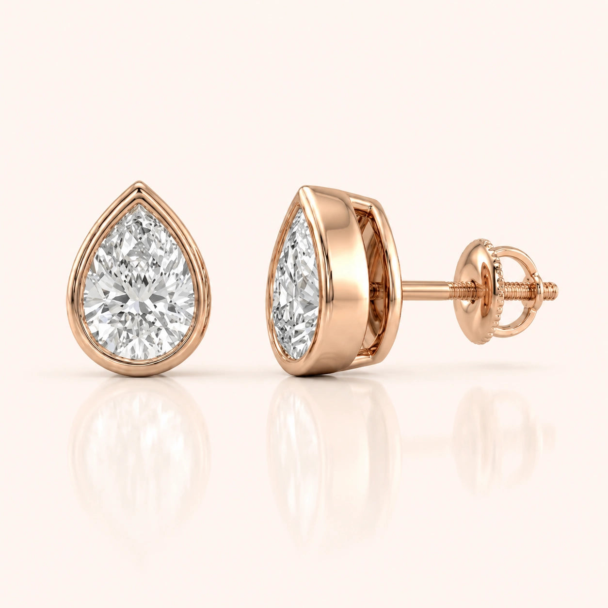0.50 CT to 5 CT Pear Diamond Stud Earrings in Multiple Settings