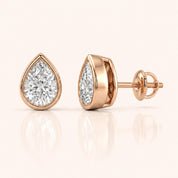 0.50 CT to 5 CT Pear Diamond Stud Earrings in Multiple Settings