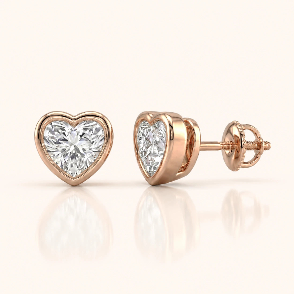 0.50 Ct to 5 Carat Heart Diamond Earrings in Multiple Settings