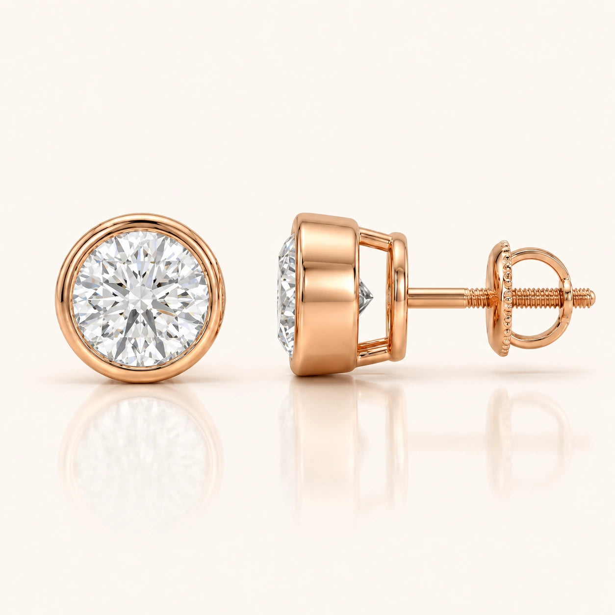 0.50 Ct to 5 Carat Round Stud Earrings in Multiple Settings