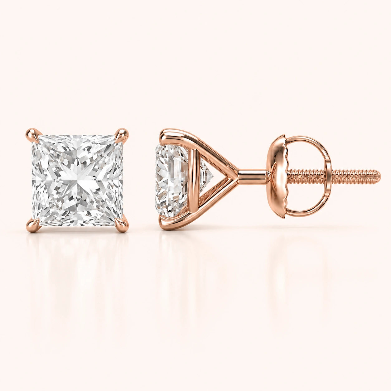 Princess Cut Diamond Earrings in Multiple Settings