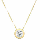 1.25 Carat Round Cut Bezel Setting Diamond Pendant In White Gold