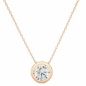 1.25 Carat Round Cut Bezel Setting Diamond Pendant In White Gold Lab Diamond