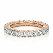 2.30 Carat Filigree Prong Setting Diamond Eternity Band In Rose Gold Rose