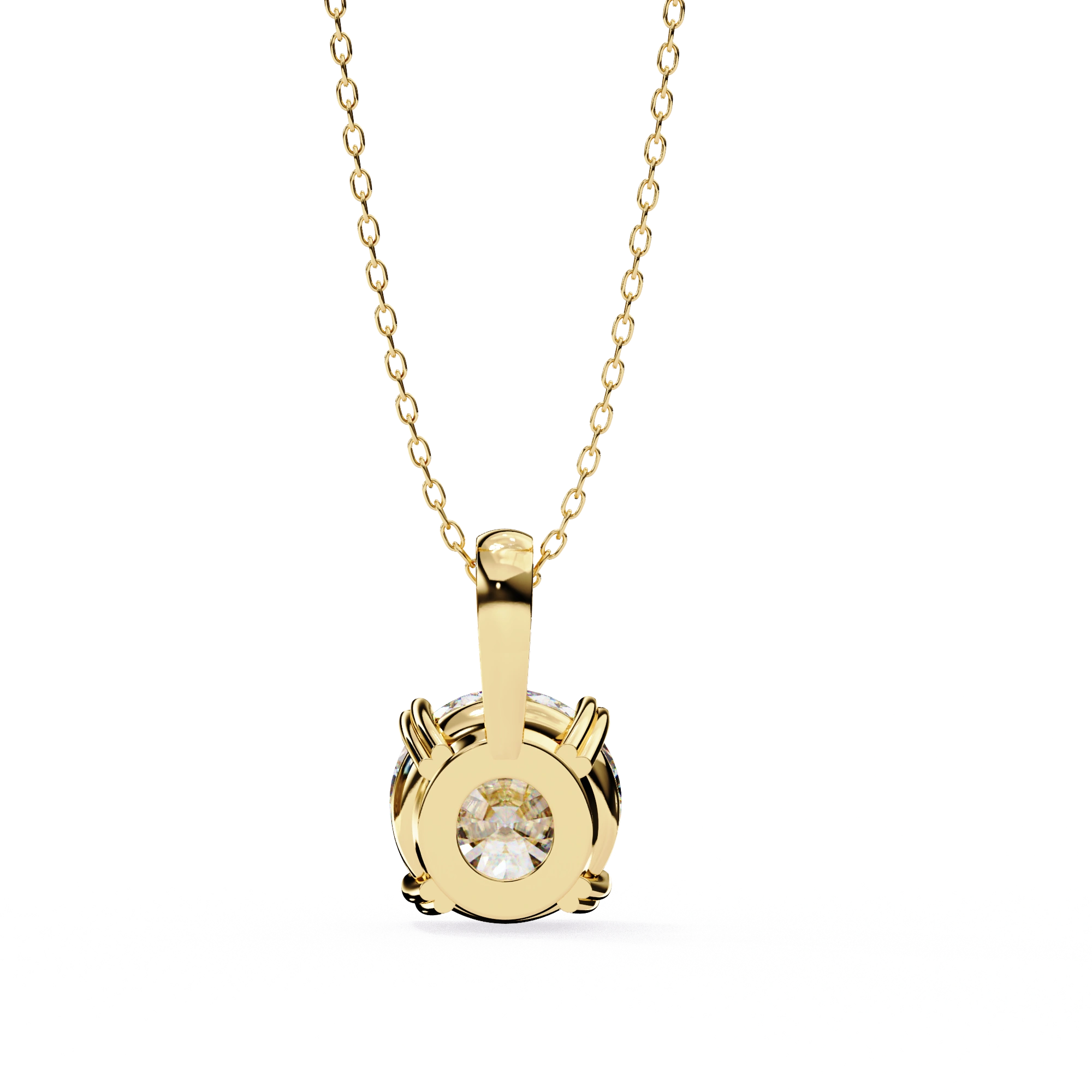 1.67 Round Brilliant Cut Diamond Solitaire Pendant in Yellow Gold