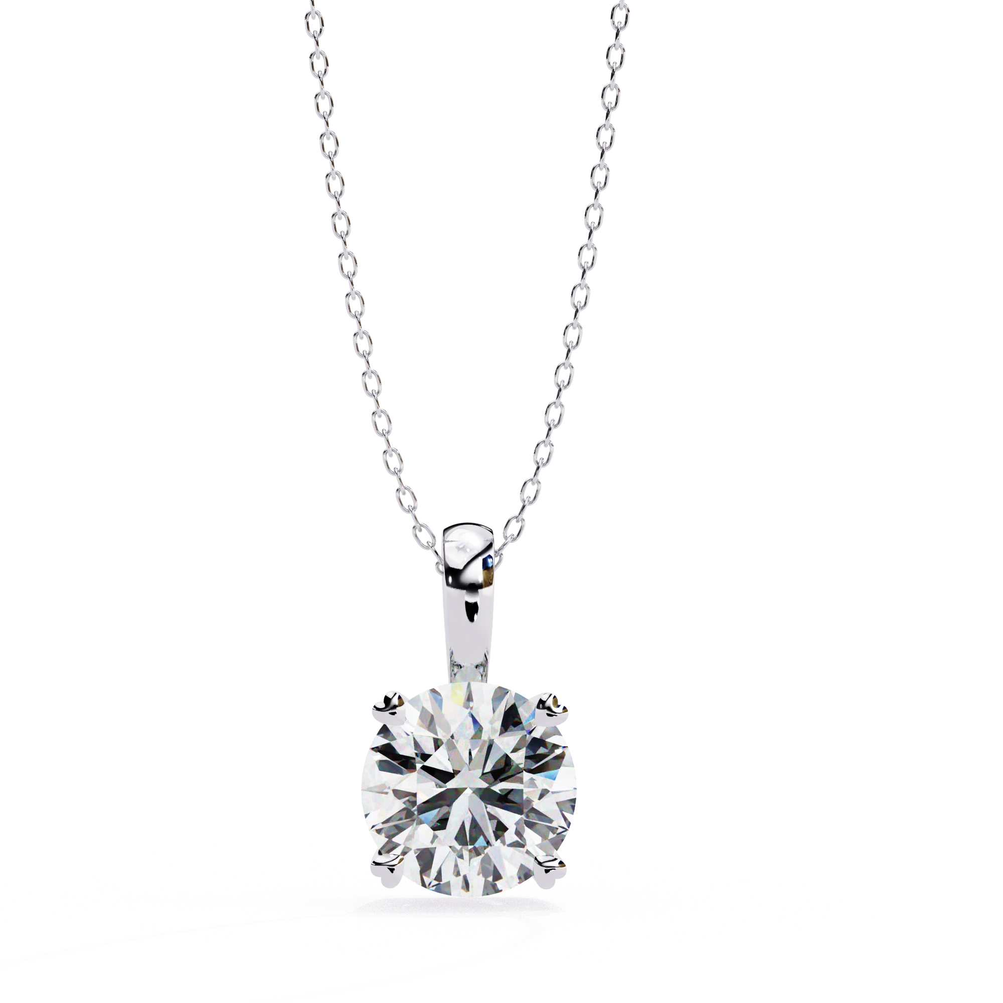 1.67 Round Brilliant Cut Diamond Solitaire Pendant in Yellow Gold Lab Diamond
