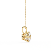 2.43 Ct Round Lab Diamond Crown Basket Pendant Yellow Gold