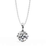 2 Ct Round Lab Diamond Solitaire Pendant Six Prong Rose Gold Lab Diamond