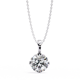 2 Ct Round Lab Diamond Solitaire Pendant Six Prong Rose Gold
