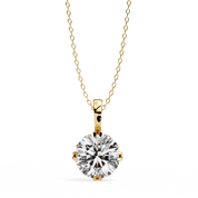 2 Ct Round Lab Diamond Solitaire Pendant Six Prong Rose Gold Lab Diamond