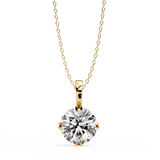2 Ct Round Lab Diamond Solitaire Pendant Six Prong Rose Gold