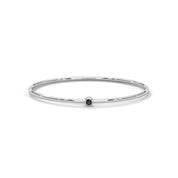 Round Cut Black Diamond Solitaire Bangle Bracelets