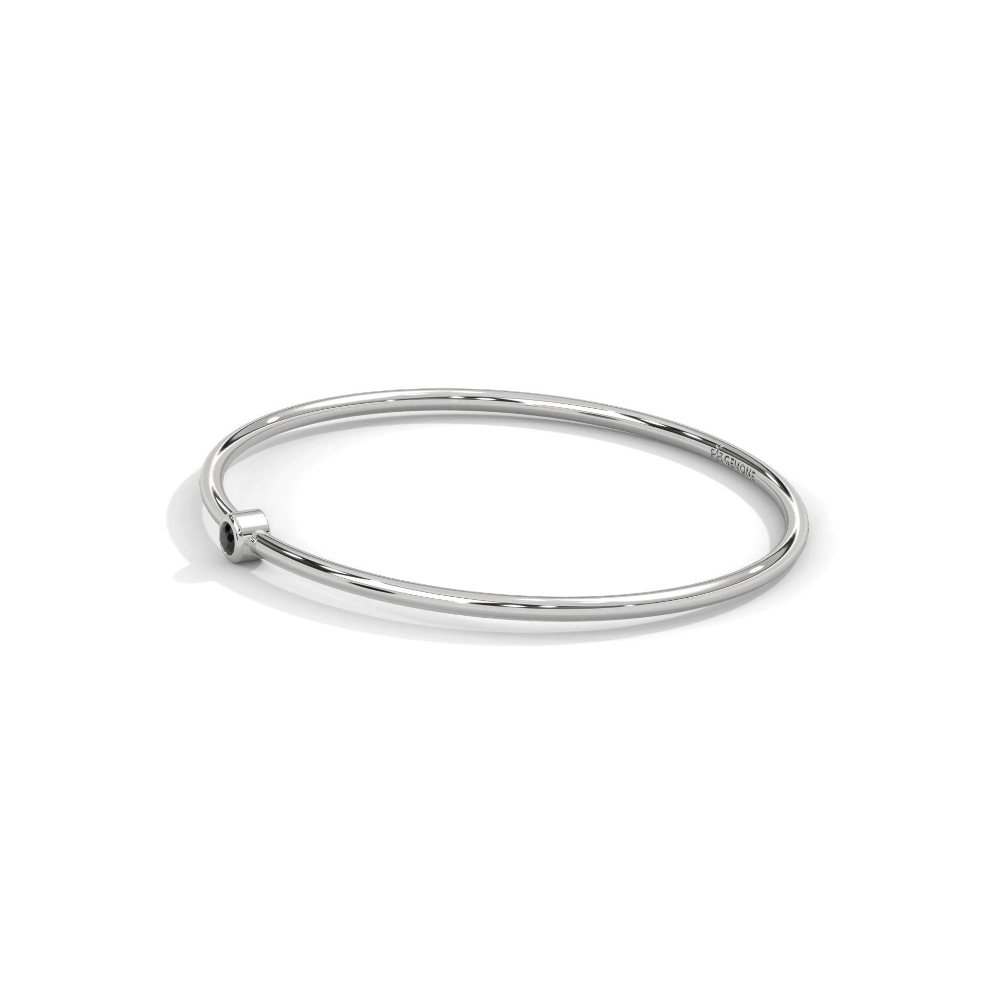 Round Cut Black Diamond Solitaire Bangle Bracelets