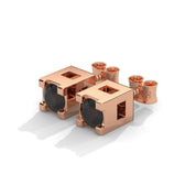 0.08 Carat Black Diamond Halo Earrings in Rose Gold