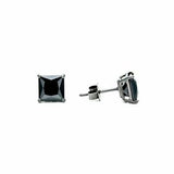 Luxury 7 Ct Square Cut Black Diamond Stud Earrings