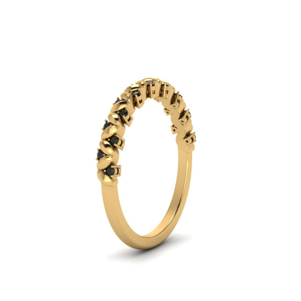 Round Cut Unique Vintage Black Diamond Wedding Band Vintage Engagement Rings