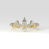 0.56 carat Pear Cut Tiara Style Diamond Promise Ring