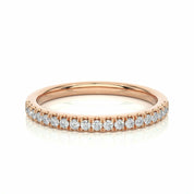 0.23 Carat Round Cut V Prong Setting Diamond Half Eternity Wedding Band 18K Rose Gold Natural Diamond Black Diamond Wedding Rings