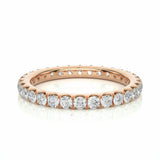 1.05 Carat Round Shaped V Split French Set Diamond Wedding Band In White Gold