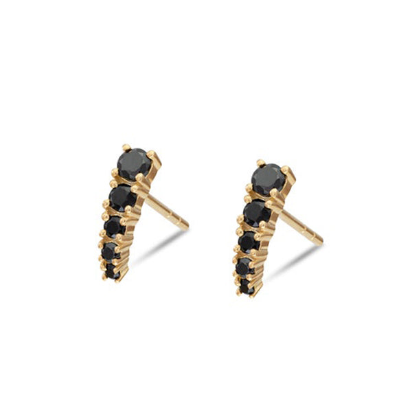 0.55 Carat Black Diamond Stud Earrings for Women 950 Platinum