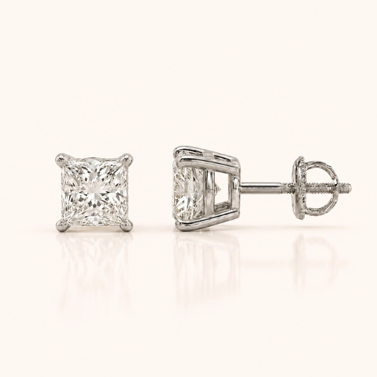 Princess Cut Diamond Earrings in Multiple Settings