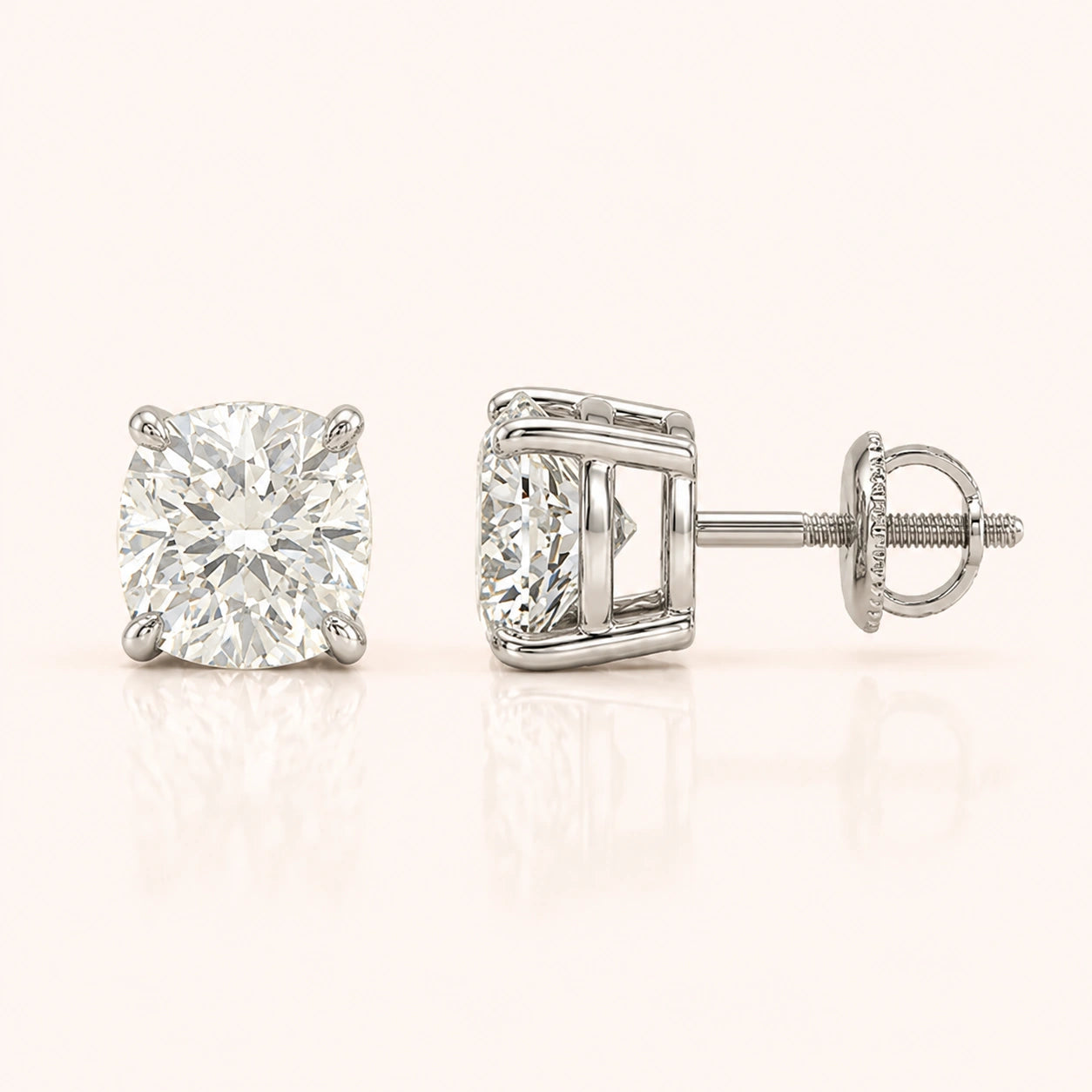 0.50 CT to 5 CT Cushion Cut Diamond Earrings