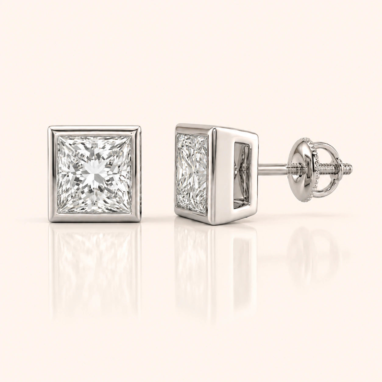 Princess Cut Diamond Earrings in Multiple Settings