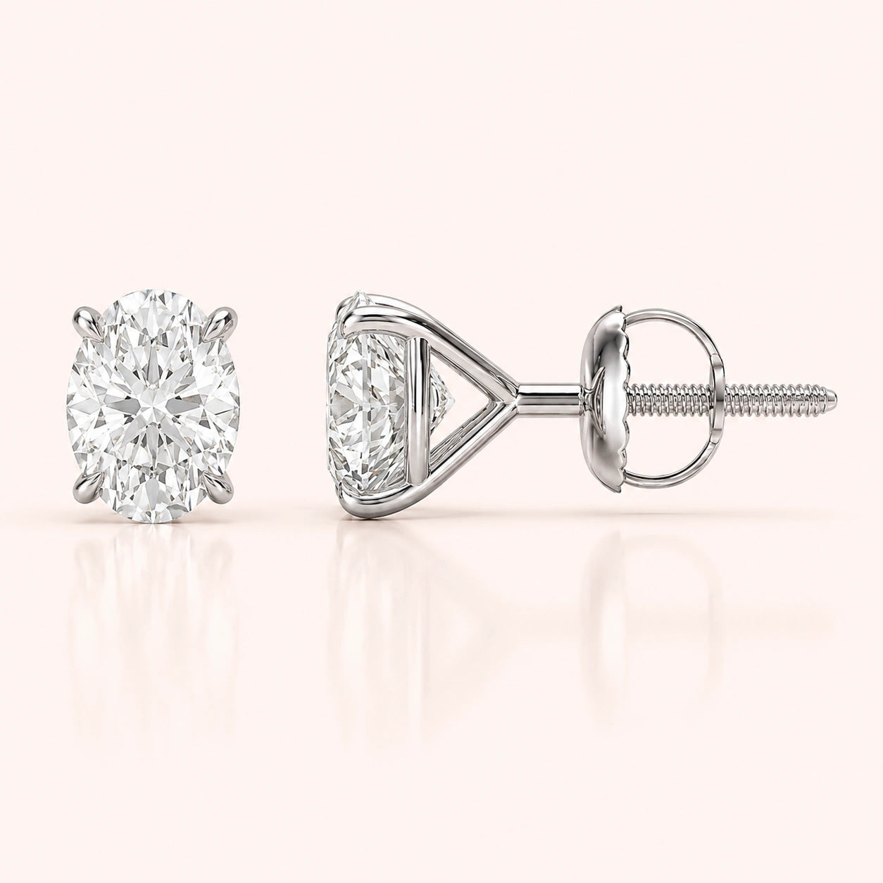 Oval Diamond Earrings in Multiple Settings & Carat
