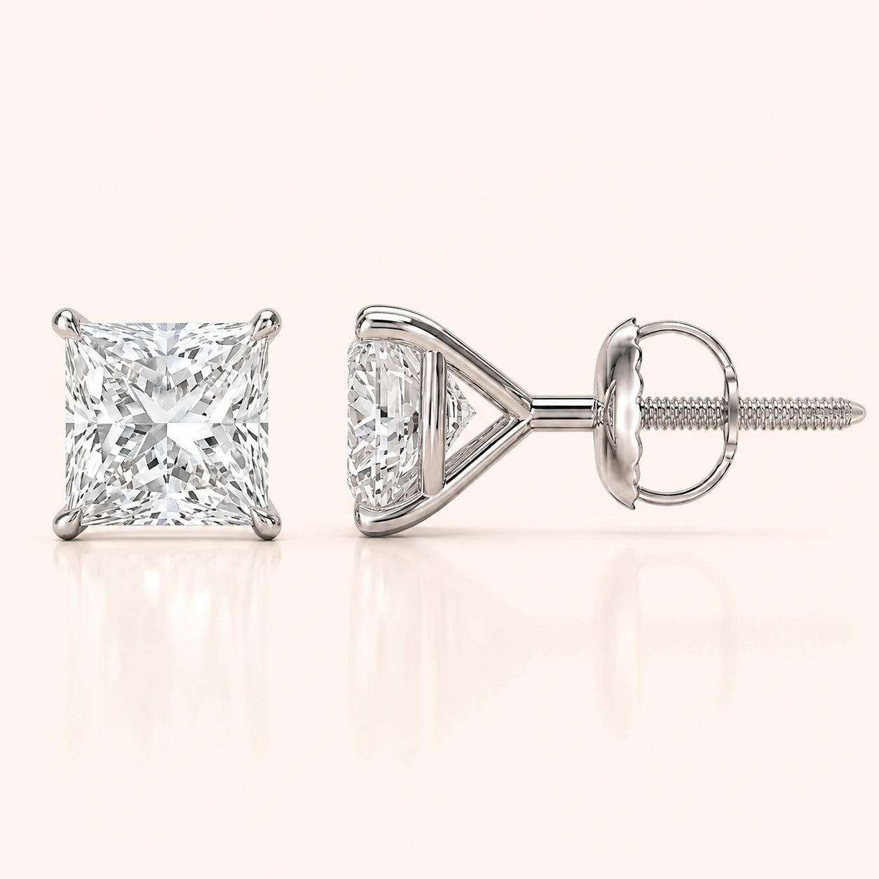 Princess Cut Diamond Earrings in Multiple Settings