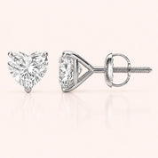 0.50 Ct to 5 Carat Heart Diamond Earrings in Multiple Settings