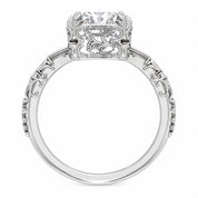 Metal View Of 2.5 Ct Emerald Cut Diamond Solitaire Engagement Ring with 4-Prong Setting