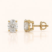 Luxury Oval Diamond Stud Earrings by Size & Setting