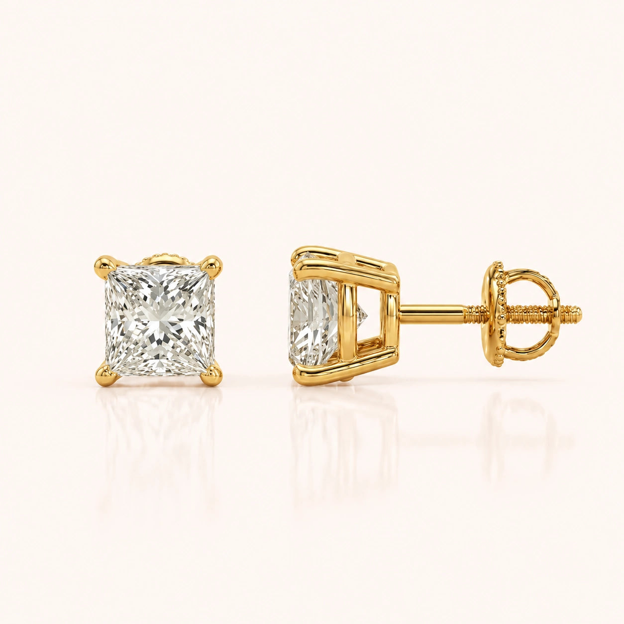 Princess Cut Diamond Earrings in Multiple Settings