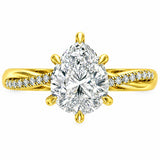 1.72 Ct Pear Cut Diamond Engagement Ring in Pavé Infinity Twist Setting