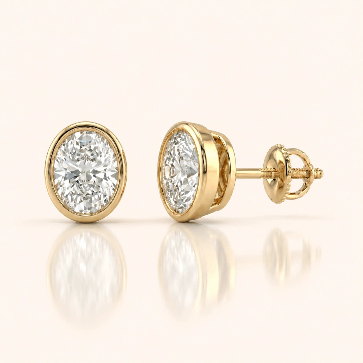 Oval Diamond Earrings in Multiple Settings & Carat