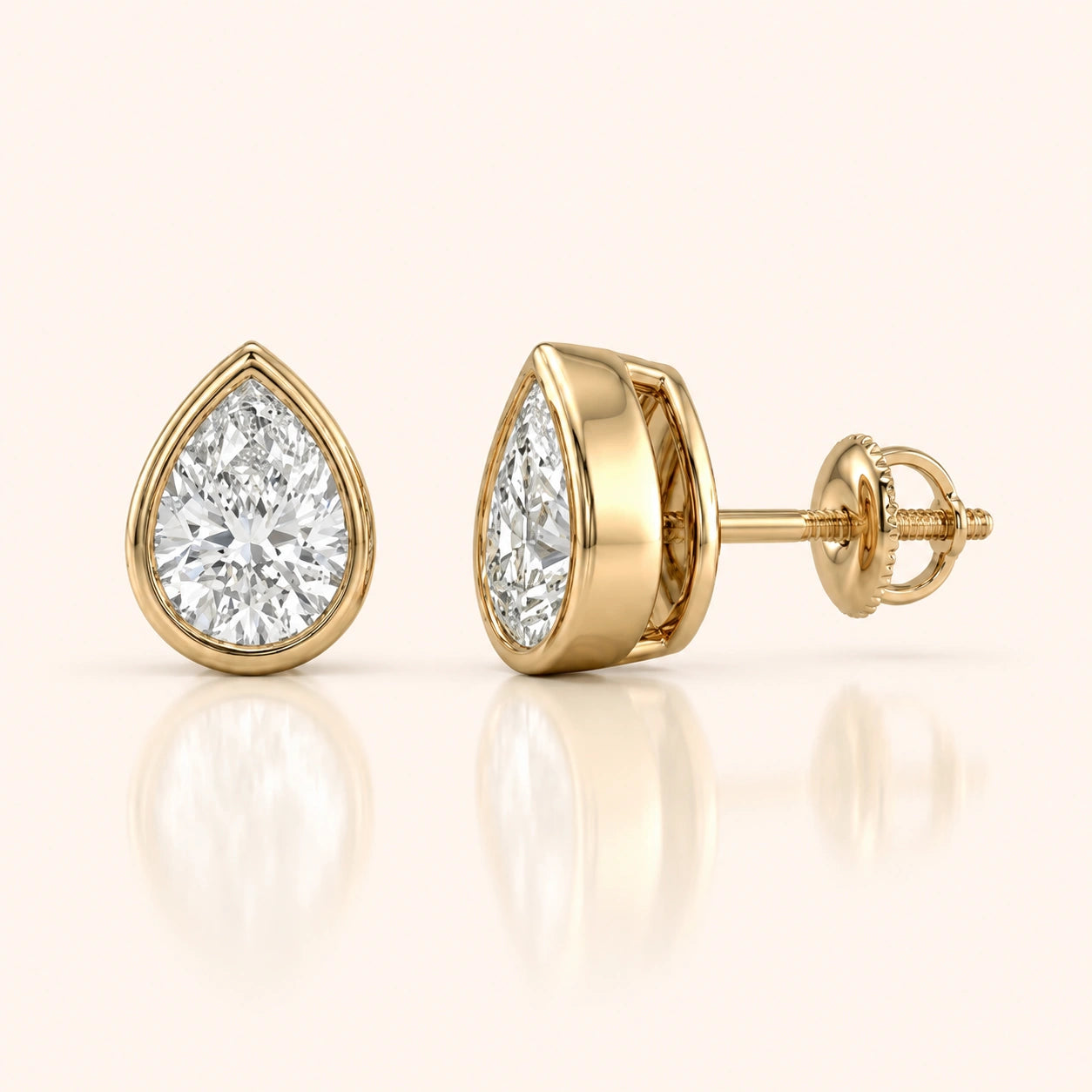0.50 CT to 5 CT Pear Diamond Stud Earrings in Multiple Settings