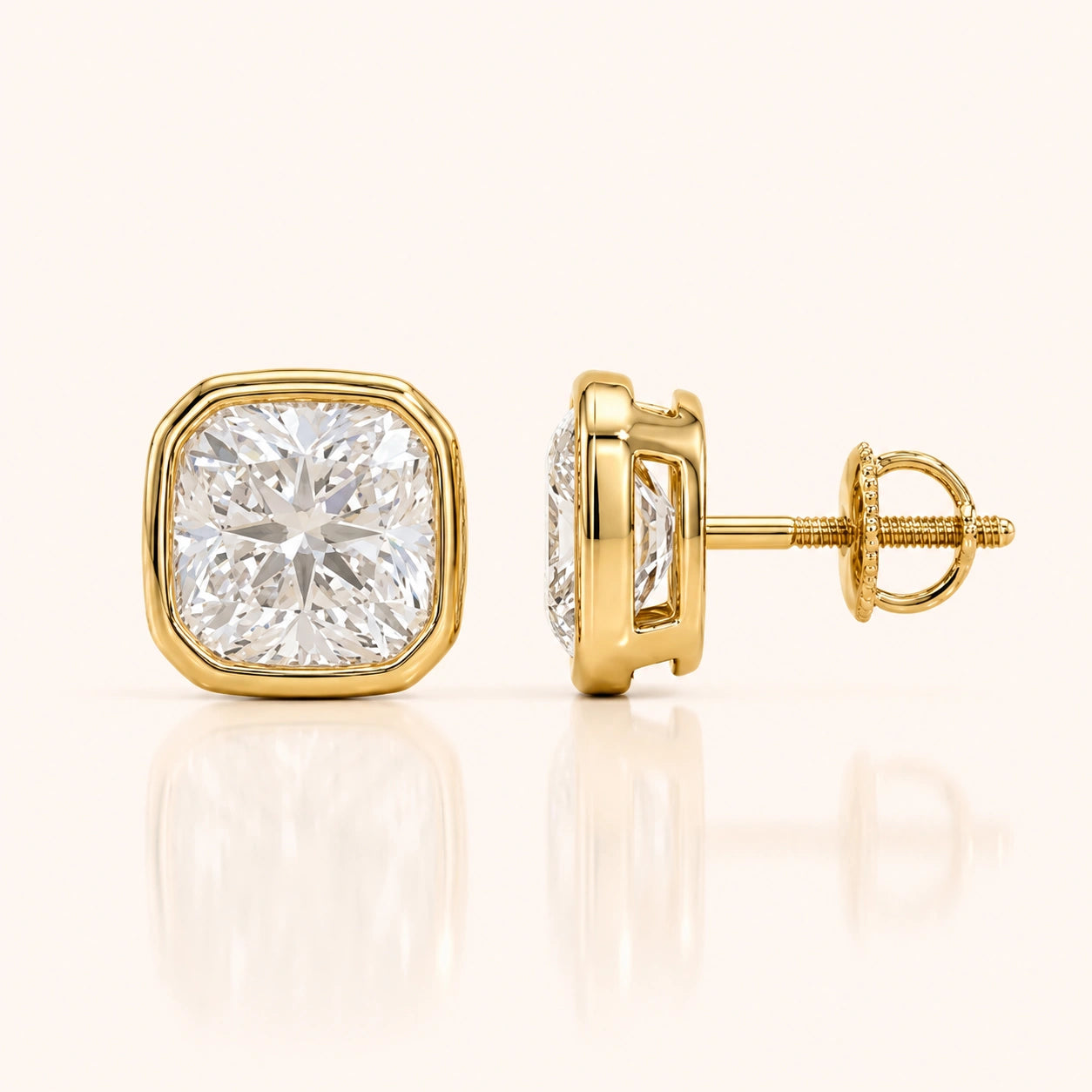 0.50 CT to 5 CT Cushion Cut Diamond Earrings