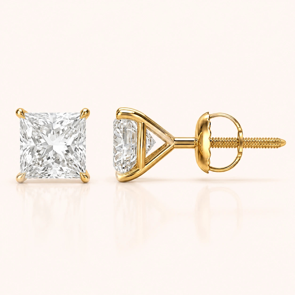 Princess Cut Diamond Earrings in Multiple Settings