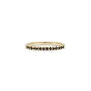 0.25 Ct Round Cut Diamond Prong Setting Black Diamond Eternity Ring 18K Yellow Gold Black Diamond Wedding Rings