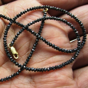 28 Inch Faceted Black Diamond Beads