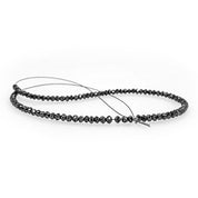 32 Inch Faceted Black Diamond Beads