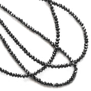 28 Inch Faceted Black Diamond Beads