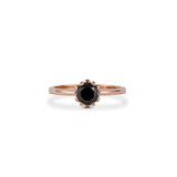 1.25 Ct Round Cut Solitaire Black Diamond Ring