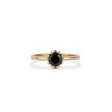 1.25 Ct Round Cut Diamond Solitaire Black Diamond Ring